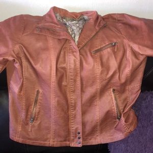 Brown leather like jacket